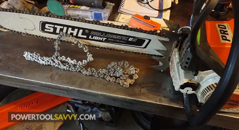 carbide chain installed on my Stihl chainsaw