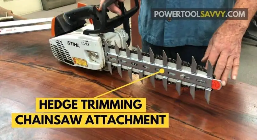 hedge trimming attachment for chainsaw