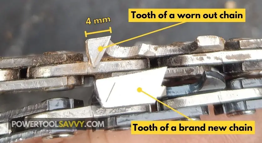 how to tell if a chainsaw chain is worn out
