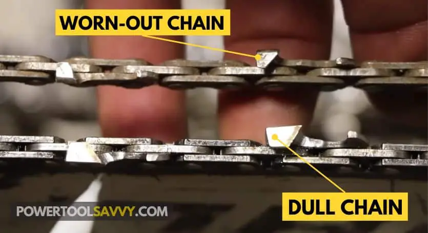 dull vs worn out chainsaw chain
