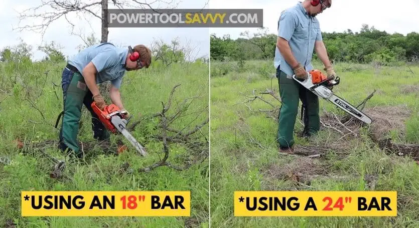 longer chainsaw bars cause less bending
