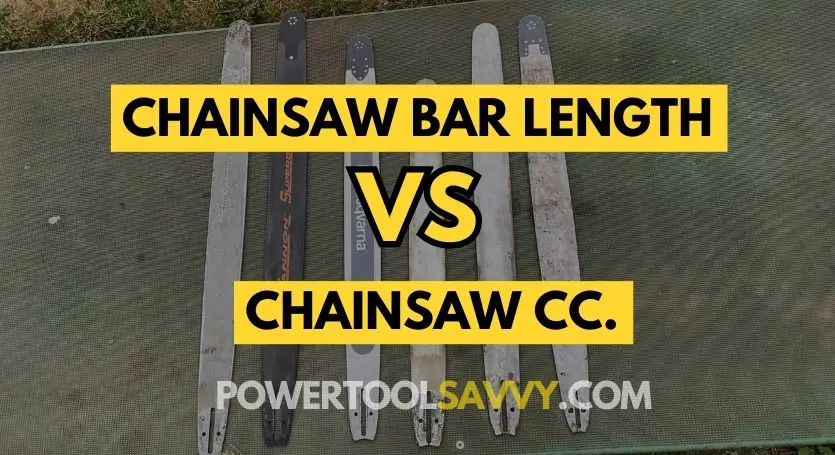 Chainsaw Bar Length VS CC Chart