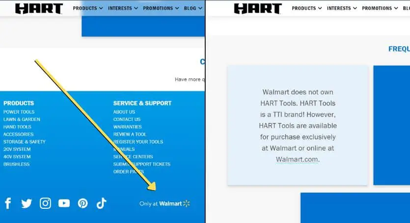 hart tools are only available at Walmart